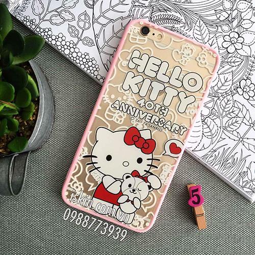 PK Ốp iPhone 6/6s Dẻo nhũ Kitty viền xoàn