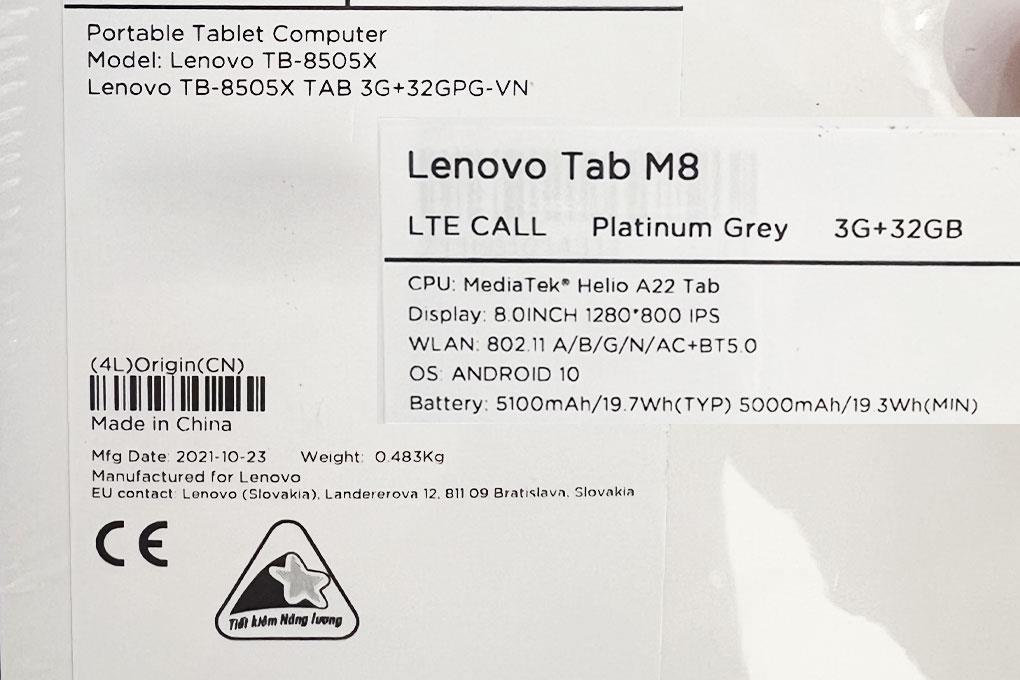 MTB Lenovo Tab M8 3G 32G Xám