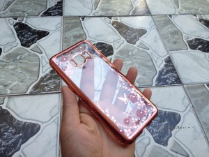 PK Ốp Samsung J4+ hoa hồng đính đá hồng 