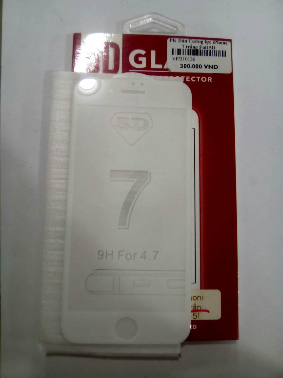 PK Dán Cường lực iPhone 7 trắng Full 5D