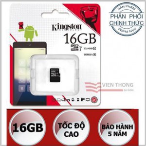 PK Thẻ Nhớ Kingston 16GB MicroSDHC Canvas Select 100R CL10
