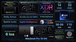 Laptop LAPTOP Apple MacBook Pro 16 in M4 Max 36G 1T Bạc