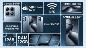 ĐTDĐ XIAOMI 14T 5G XANH 12G 512G