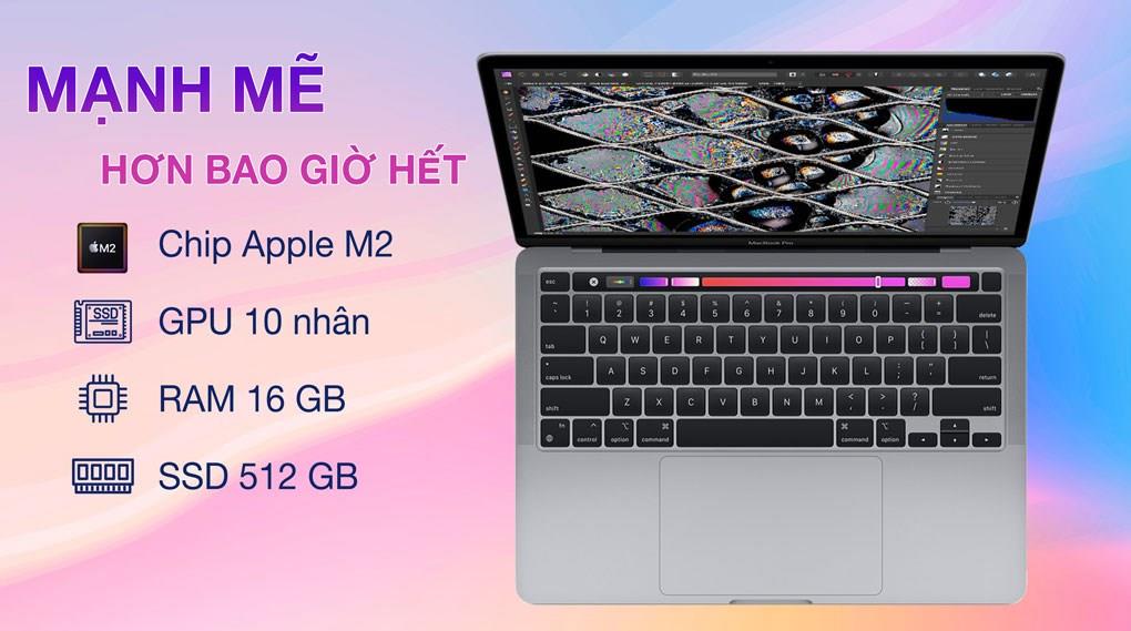 Laptop Apple MacBook Pro 13 in M2 2022 8-core CPU 10-core GPU Z16U 16G 512G Bạc