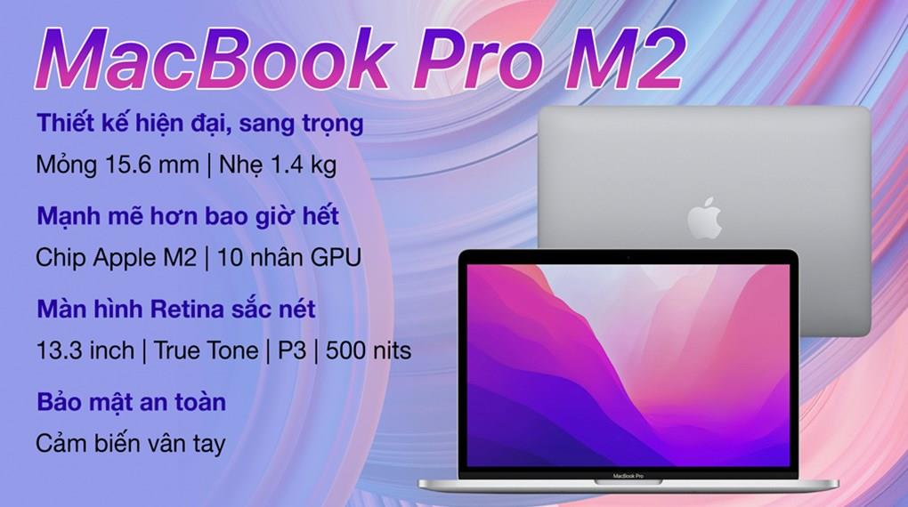 Laptop Apple MacBook Pro 13 in M2 2022 8-core CPU 10-core GPU MNEJ3SA A 8G 512G Xám