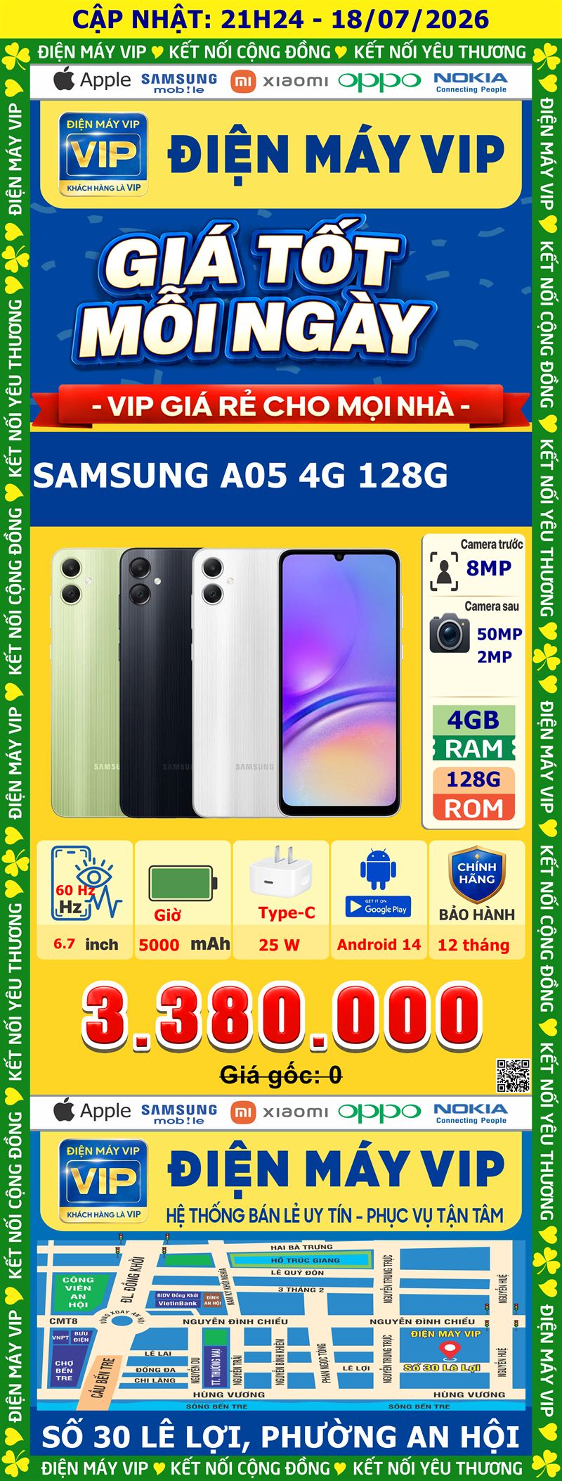 Điện thoại SAMSUNG A05 4G 128G Bạc Sỉu 4GB 128G - màn 6.7 inch, pin 5000mAh - Chính hãng, BH 12 tháng - Ảnh 2