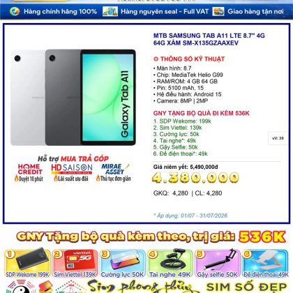 Samsung Tab A11 4G 4GB 64GB