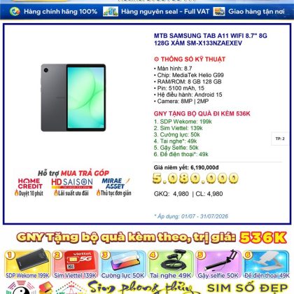 Samsung Tab A11 Wifi 4GB 128GB