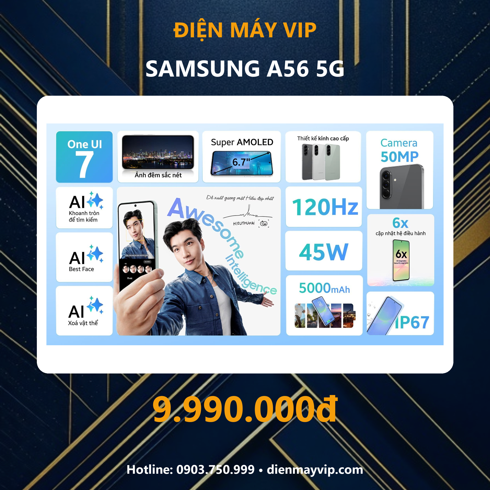 Samsung A56 5G — Giá VIP kèm Bộ Quà Tặng, giao lắp trong ngày