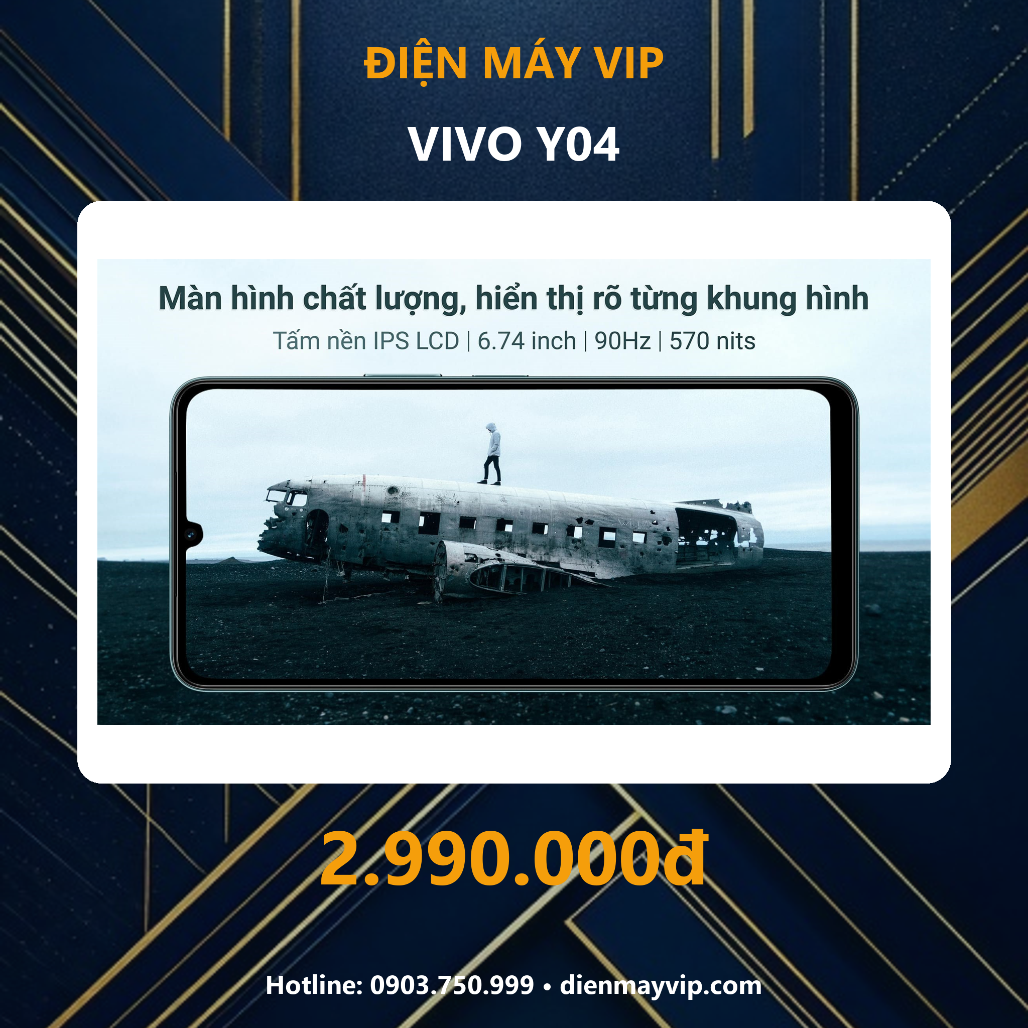 Vivo Y04 — Giá VIP kèm Bộ Quà Tặng, giao lắp trong ngày